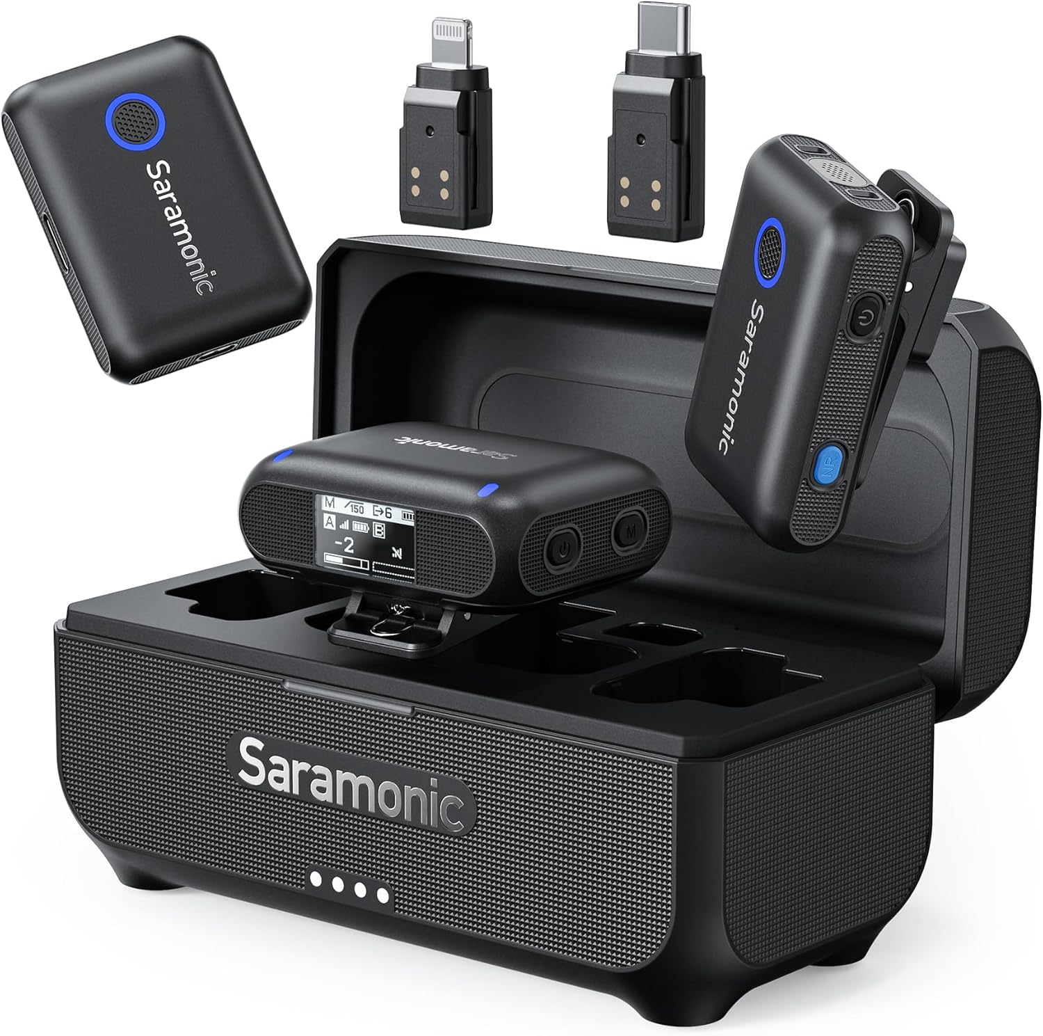 Saramonic BLINK500B2+ Wireless Lavalier Microphone for iPhone/Camera/Android, Detail-Rich Audio, 40h Battery Life, Clip on Wireless Lapel Mic for Live Streaming Video Conference Recording
