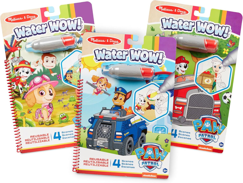 Melissa & Doug Water Wow! Paw Patrol Mess Free Coloring Book, Reusable Water-Reveal Activity Pad, 3-Pack, Skye, Chase, Marshall, Travel Toys, Party Favors, for Toddlers & Kids Ages 3+
