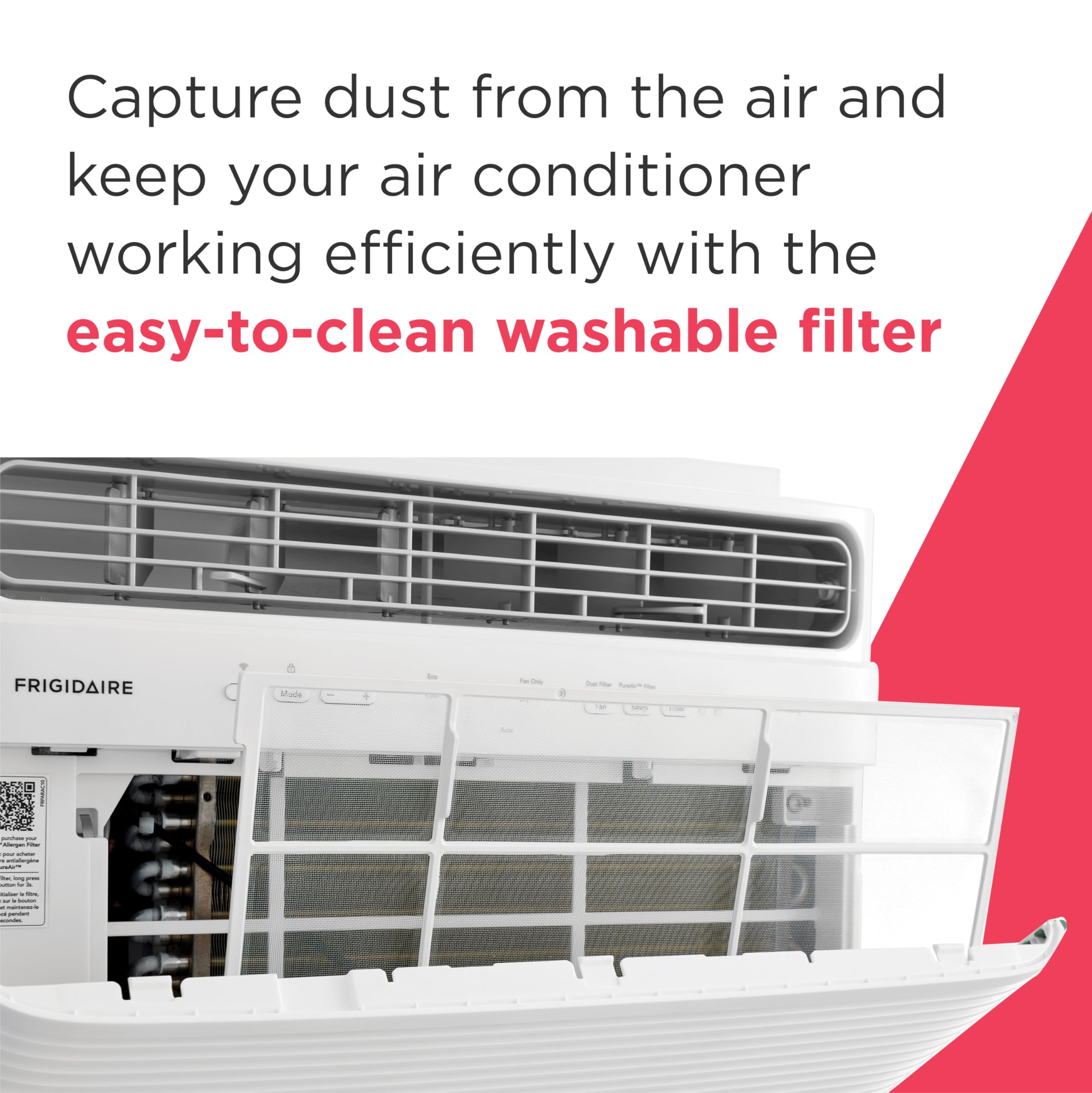 Frigidaire 8,000 BTU Smart Window Air Conditioner with Wi-Fi, Cools Up to 350 Sq. Ft., Remote Control, Quiet Operation, Eco Mode, 3 Fan Speeds, White