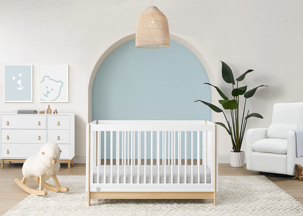 GAP babyGap Tate 4-in-1 Convertible Crib - Greenguard Gold Certified, Bianca White/Natural