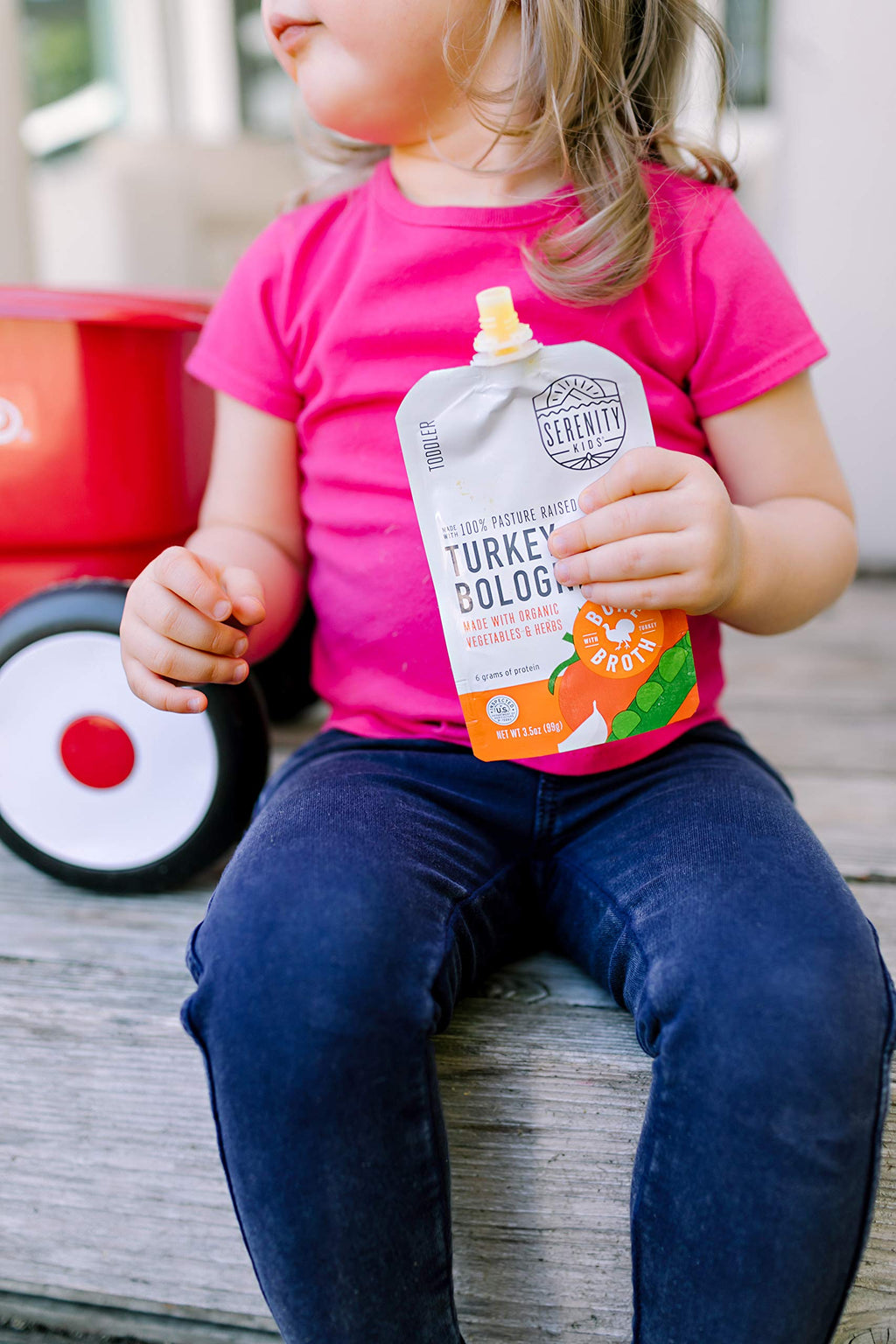 Serenity Kids Bone Broth Puree Made With Organic Veggies | Clean Label Project Purity Award Certified | 3.5 Ounce BPA-Free Pouch | Grass Fed Beef Pot Roast | 1 Count