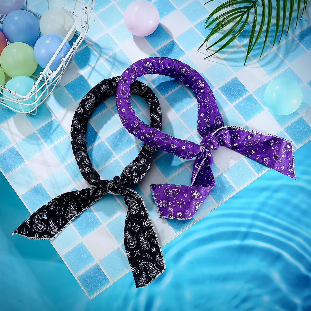 Coume 6 Pack Cooling Neck Wraps Neck Cooler Ice Bandanas Scarf for Hot Weather Summer Ultra Running Walking Riding Women Men