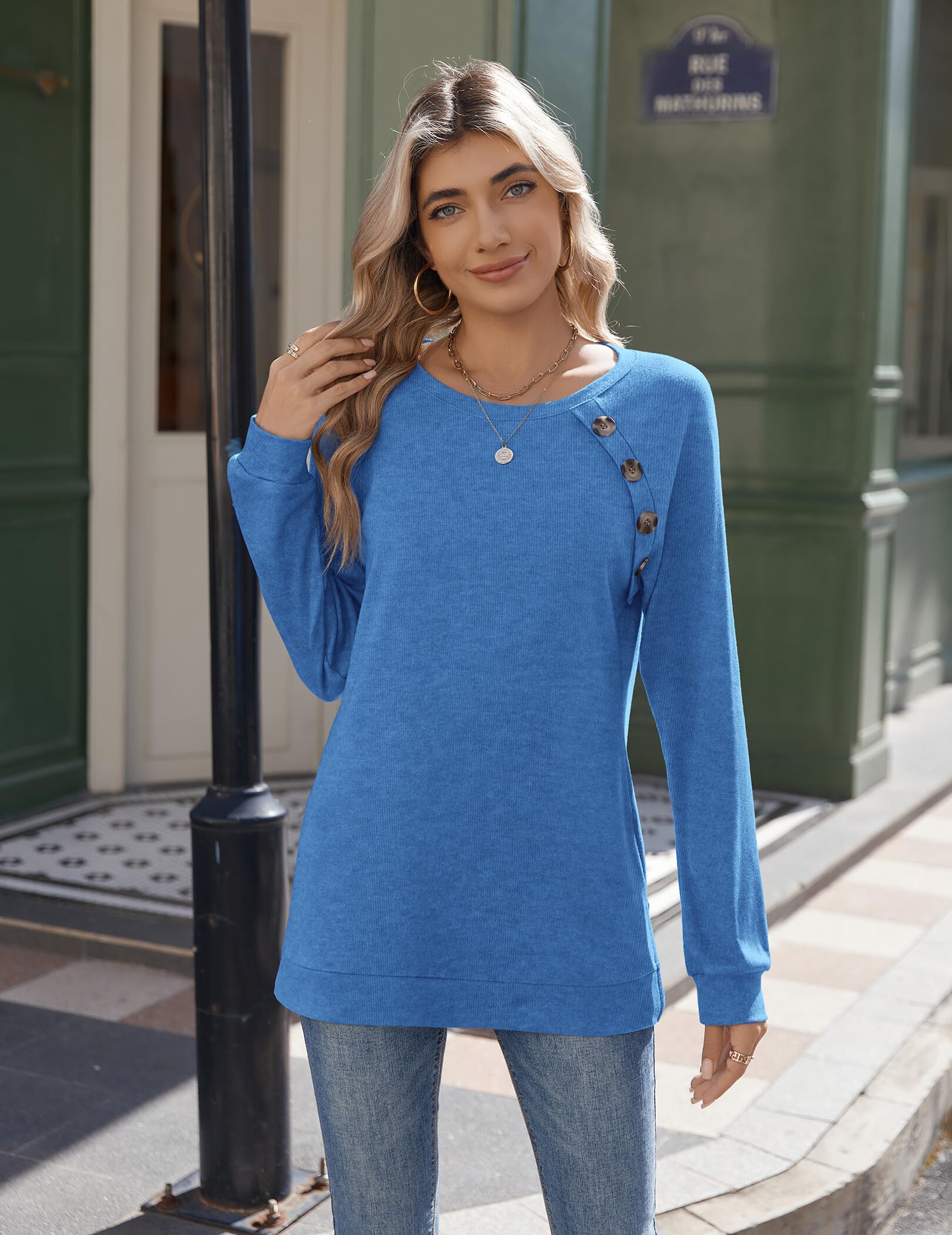 Zeagoo Womens Long Sleeve Tshirts Casual Tunic Tops Work Fashion Cute Sweaters Fall Outfits 2026 Dressy Blouse
