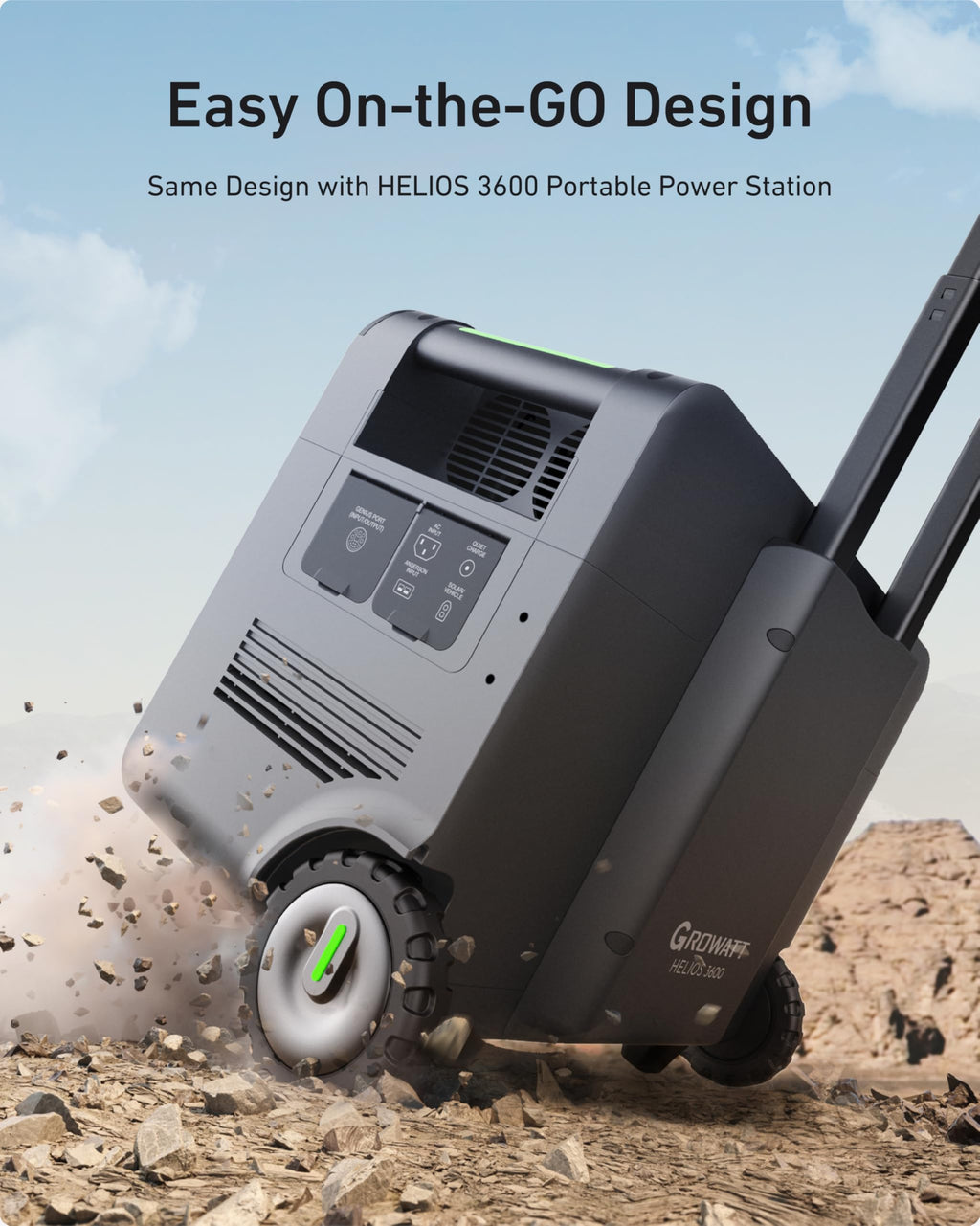 GROWATT HELIOS 3600 Portable Power Station, 3600Wh LFP Battery, Expandable to 240V/7200W AC Output, Up to 36kWh, Solar Electric Generator for Whole House Backup, RVs, Emergencies