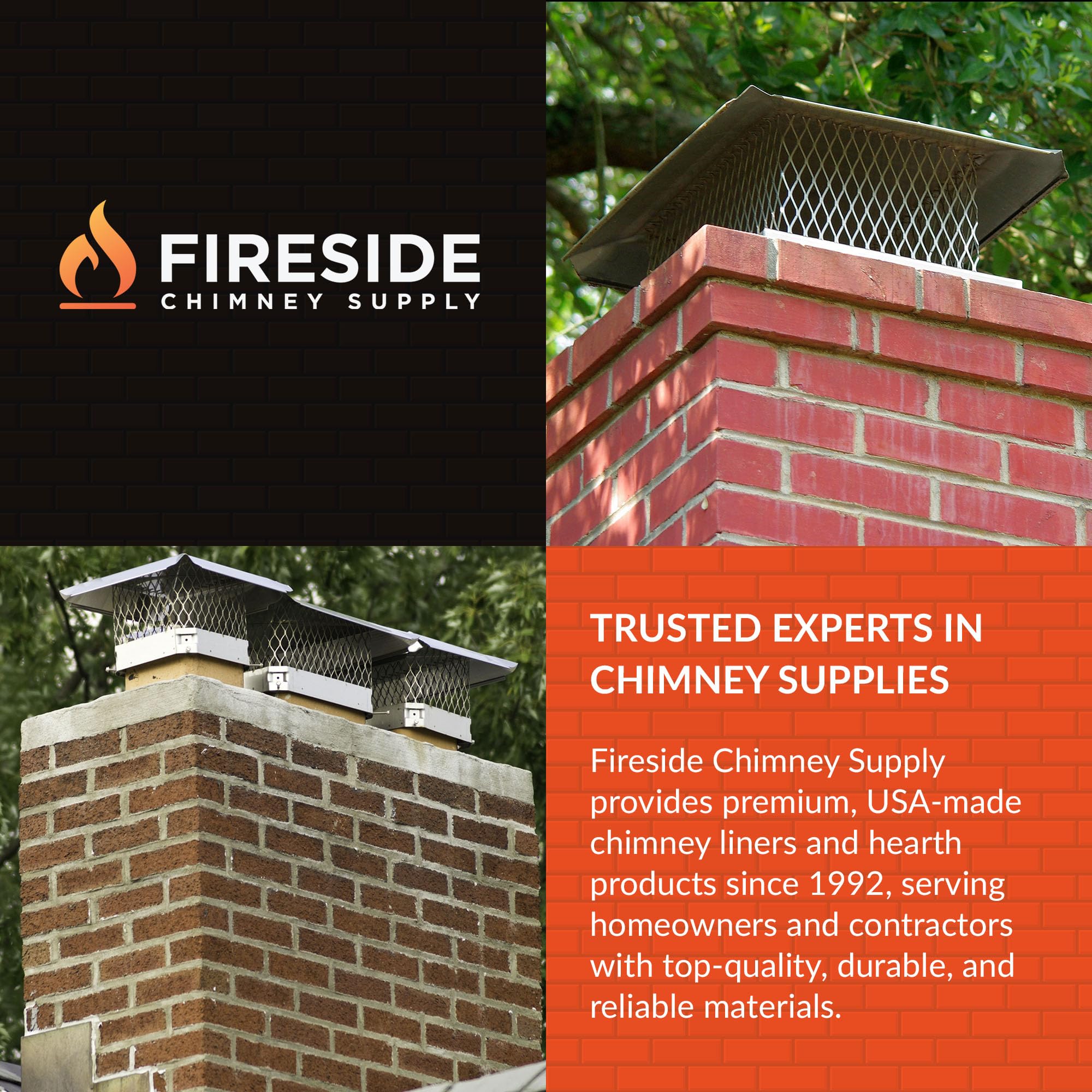 Fireside Chimney Supply Stainless Steel Chimney Liner Kit | FireSafe Flexible Chimney Liner with Tee Connector for Wood Stoves & Venting | Made in The USA | Heavy-Duty 3 Inch x 20 Feet