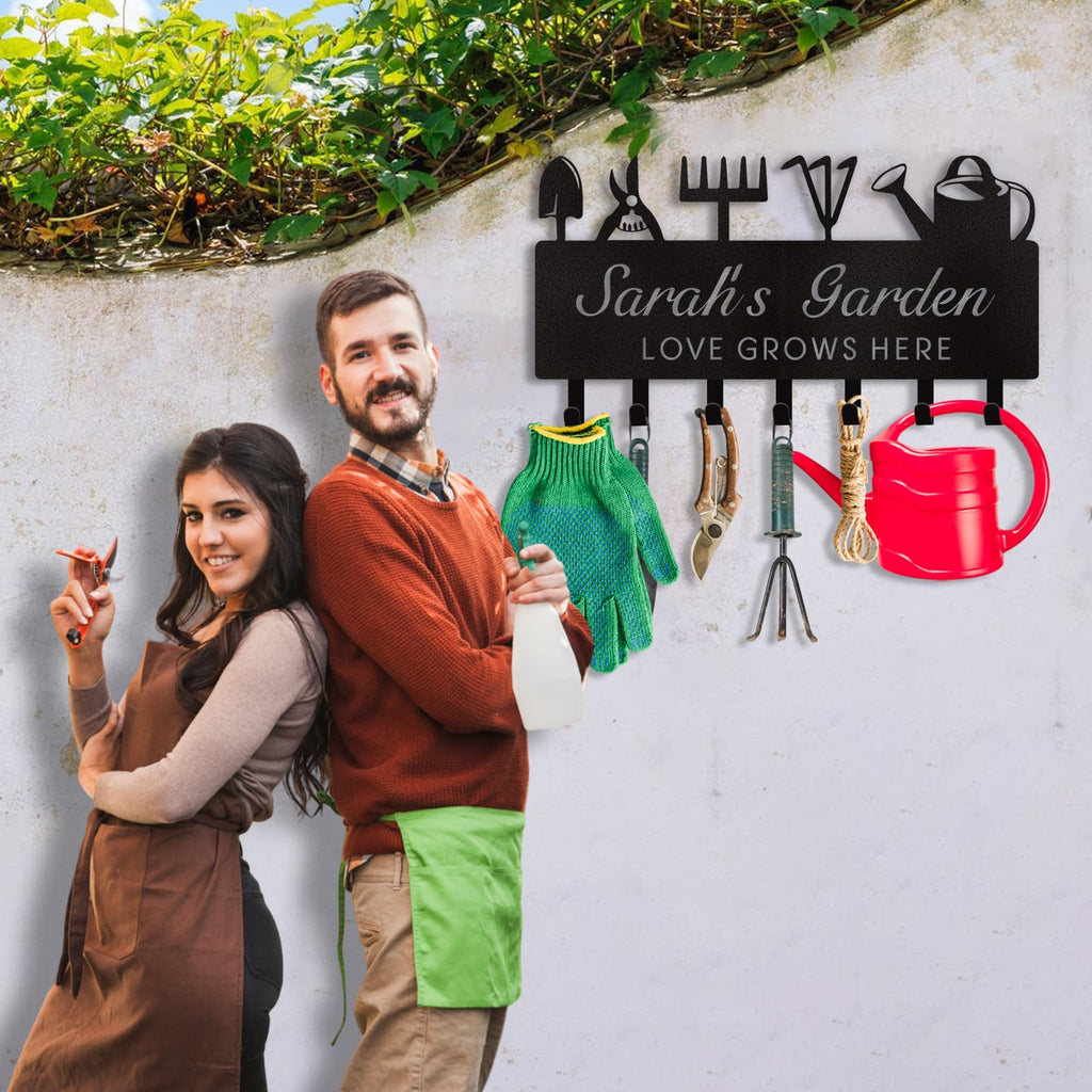 Dyoart Personalized Couple's Name Key Rack, Wall Mounted Metal Key Holder for Housewarming Gifts,ignent Bedding