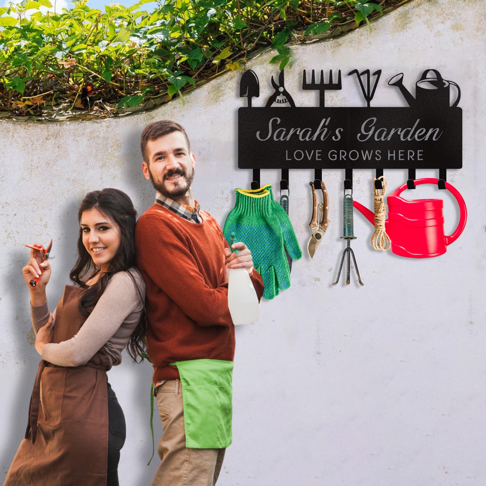 Dyoart Personalized Couple's Name Key Rack, Wall Mounted Metal Key Holder for Housewarming Gifts,ignent Bedding