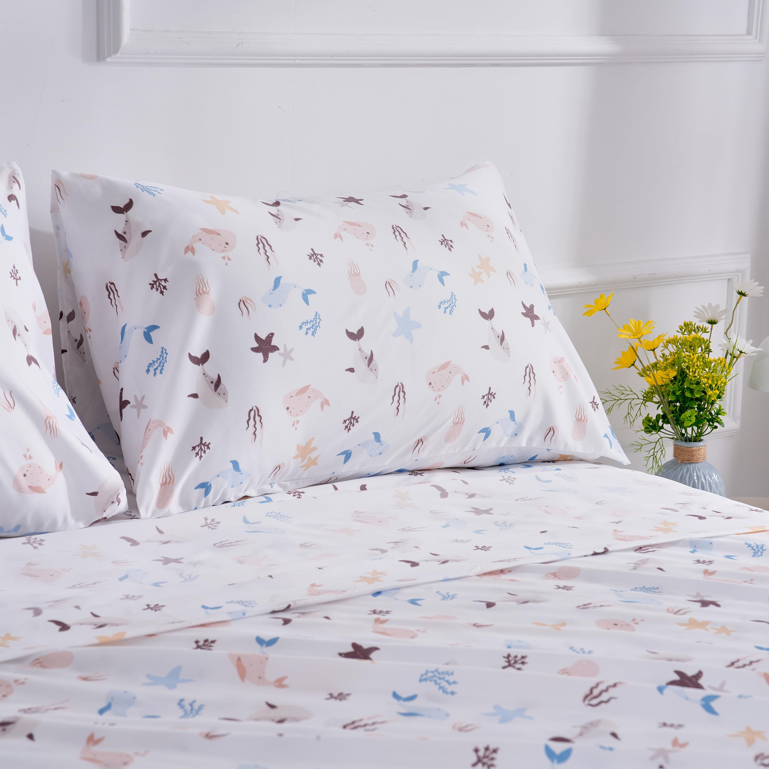 Best Season Bed Sheet Set - 1 Flat Sheet,1 Fitted Sheet and 1 Pillow Cases, Extra Soft Luxury Bedding Set,Deep Pockets,Wrinkle,Fade Resistant - Hypoallergenic- 3 Piece (Twin,Baby Blue)