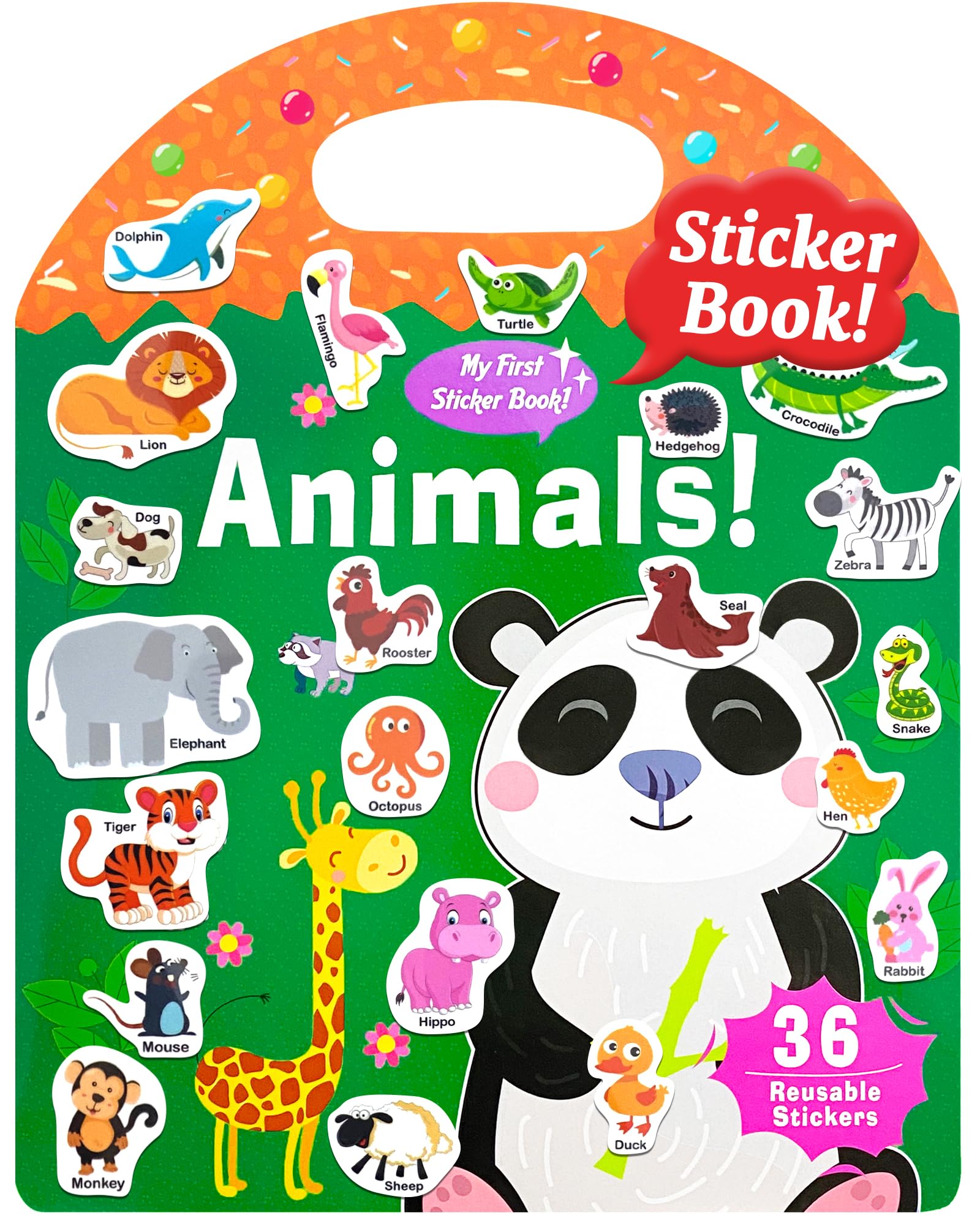 Benresive Reusable Sticker Book for Toddlers, Stickers for Kids, Travel Toys for Arts & Crafts Activities, Birthday Gift for Boys & Girls, Animals Dinosaurs Insects Themes