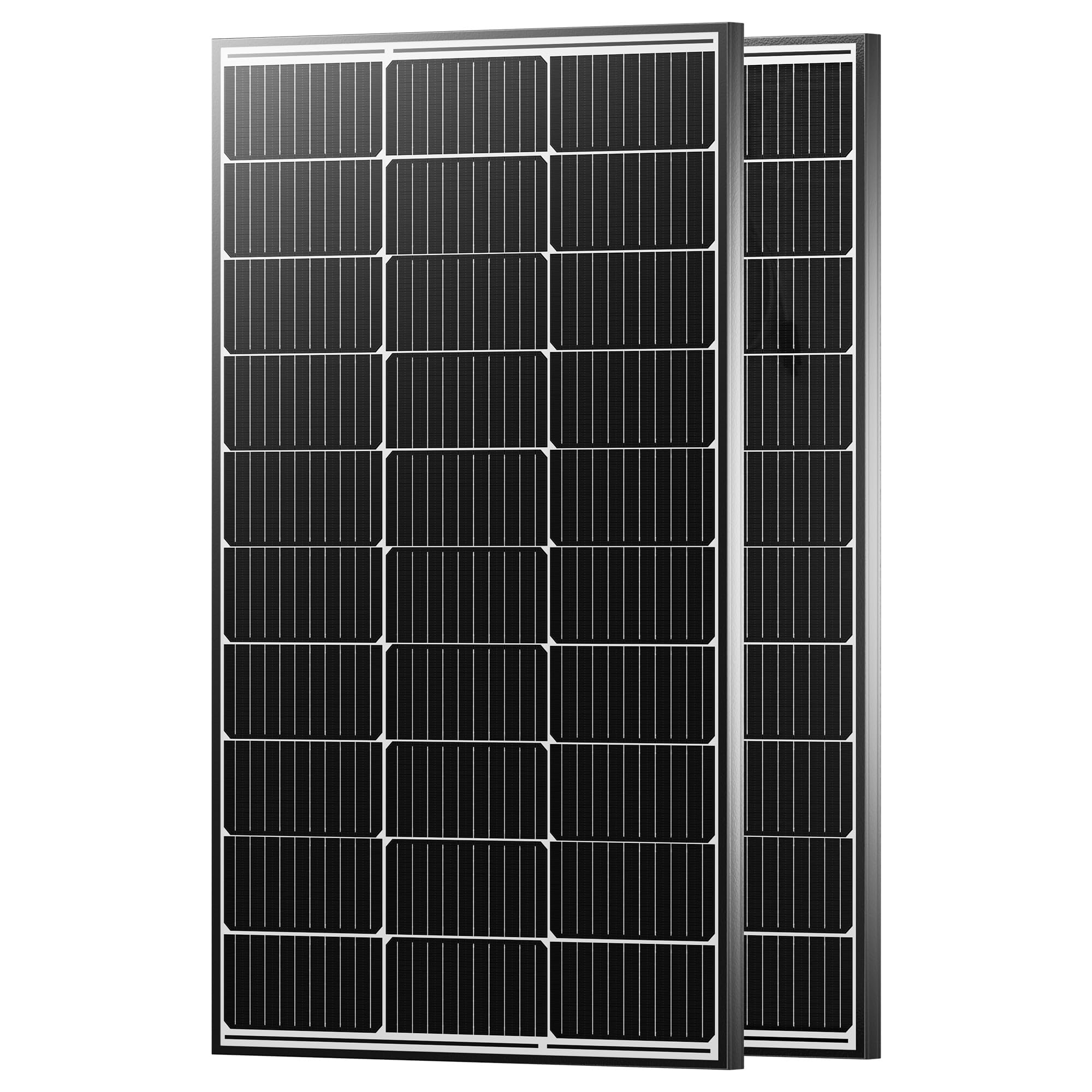 JJN 100 Watt Solar Panels, 10BB Monocrystalline 12V 100W Solar Panel, 23% High Efficiency PV Module Power Charger for RV, Home, Farm, Boat, Caravan and Off-Grid Applications