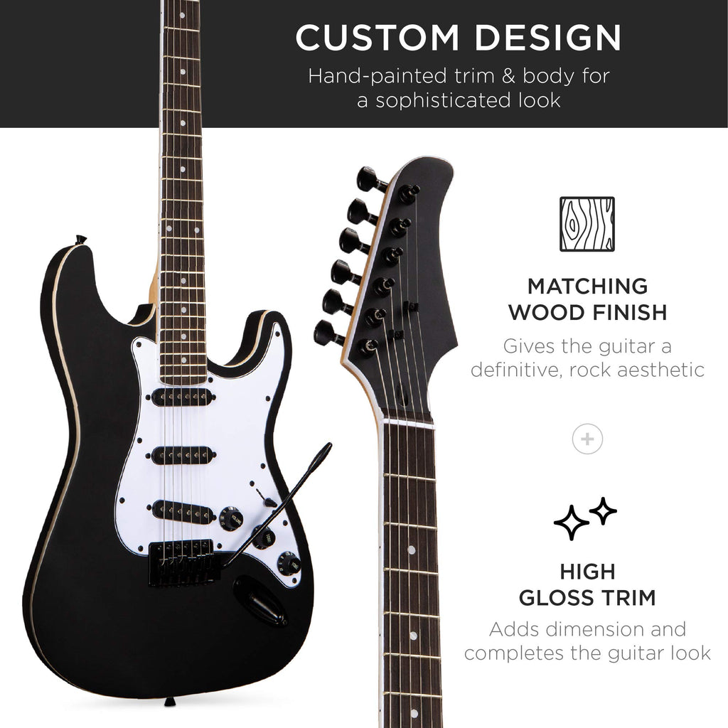 Best Choice Products 39in Full Size Beginner Electric Guitar Starter Kit w/Case, Strap, 10W Amp, Strings, Pick, Tremolo Bar - 3 Color Sunburst