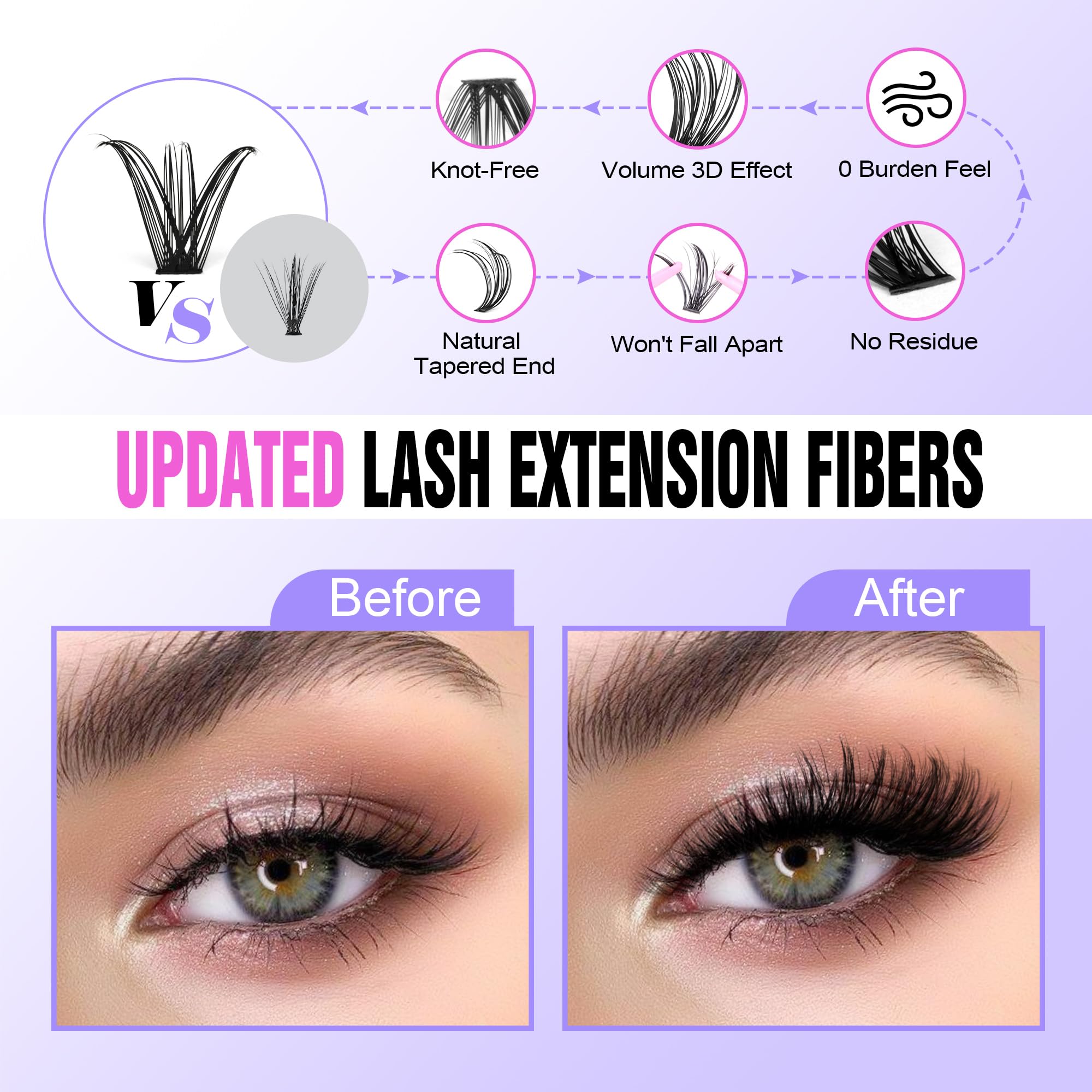 Pawotence Lash Extension Kit DIY 280pcs Individual Lash Clusters Kit 20D&30D Natural 9-15mm Cluster Eyelash Extensions Kit with Lash Bond and Seal, Tweezers for Self Use (20D&30D, 0.07D, 9-15mm, Kit)