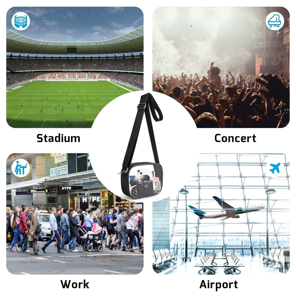 KETIEE Clear Crossbody Bag, Stadium Approved Clear Purse Bag for Concerts Sports Events Festivals
