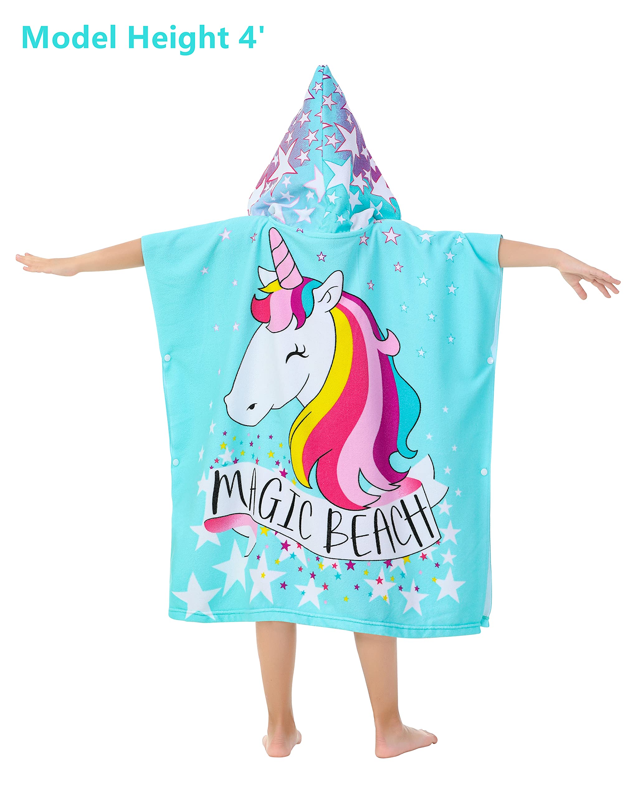 Soft Microfiber Swim Cover-ups for 3 to 10 Years Old Kids Hooded Bath Beach Poncho Towels (Alligator, Fits 3-10 Years)