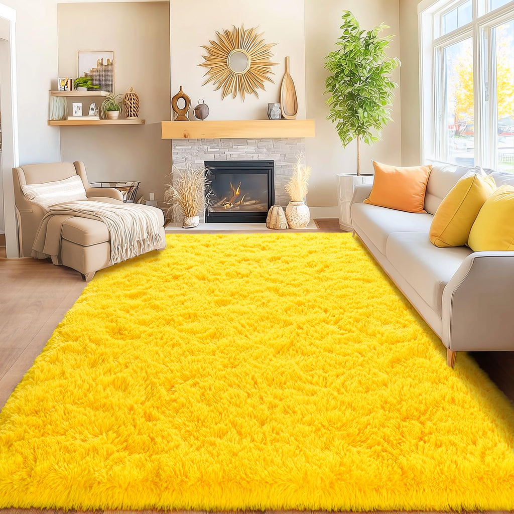 Awaytail Fluffy Rug Washable 2x3 Feet, Pure Black Desk Chair Rug Non-Slip, Super Soft Kids Rug for Boys Nursery Dorm Decor