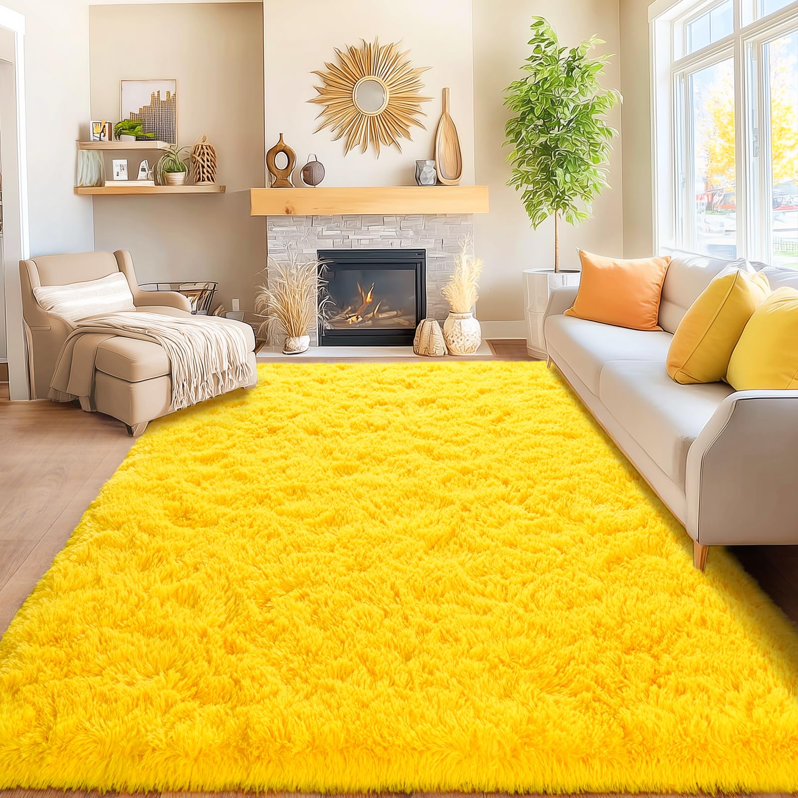 Awaytail Fluffy Rug Washable 2x3 Feet, Pure Black Desk Chair Rug Non-Slip, Super Soft Kids Rug for Boys Nursery Dorm Decor