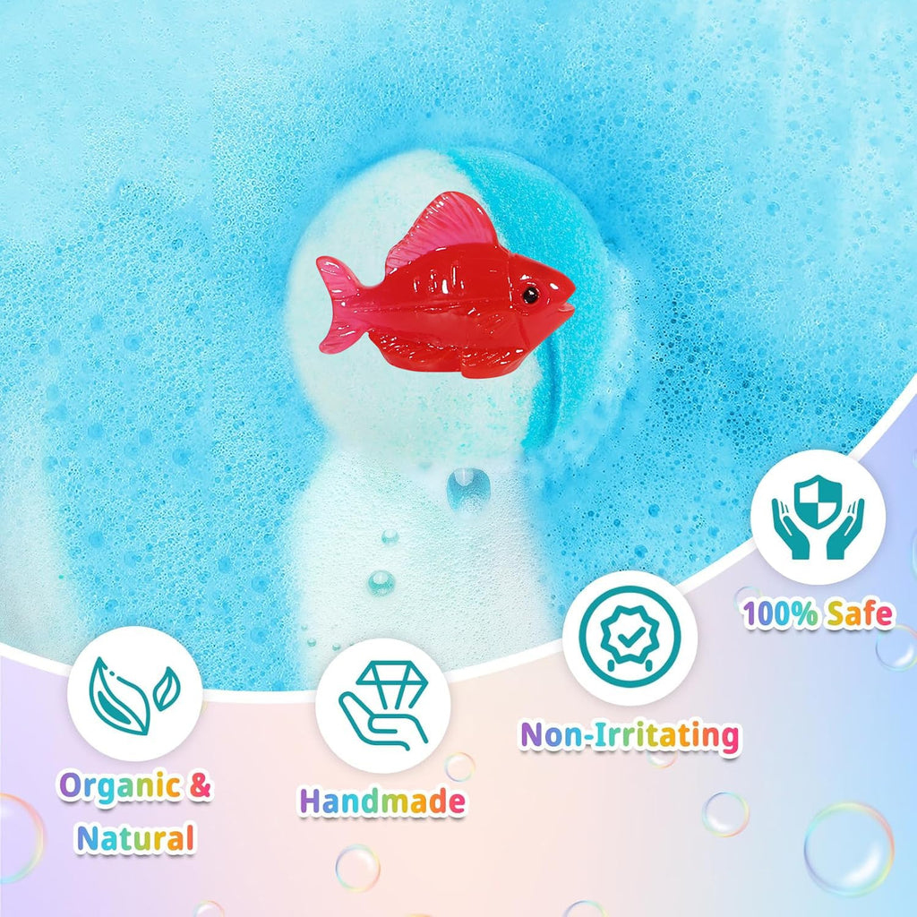 Bath Bombs for Kids with Surprise Inside, 24 Pack Kids Bath Bombs with Toys Inside Gift Set, Kid Bubble Bath Fizzy for Girls Boys with Bath Toys (Classic Edition)