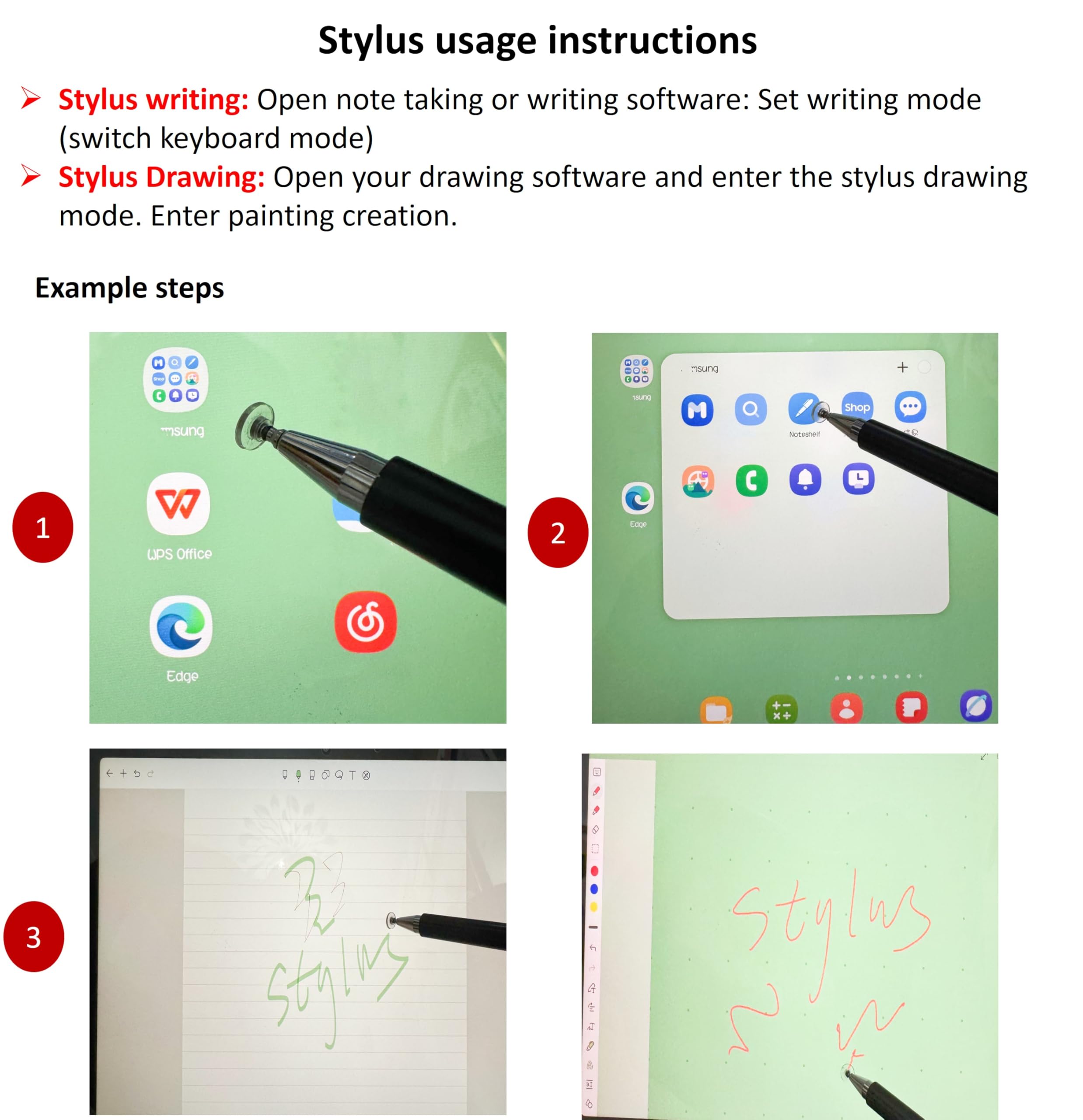 3-in-1 Stylus Pen for Samsung Galaxy Tab A11/A11+/A9+/A9/A8/A8 Plus/A7/A7 Lite, Stylus for iPad Pro/iPhone/Fire/Surface Tables Android,&iOS All Touch Devices (3 in 1 Black)