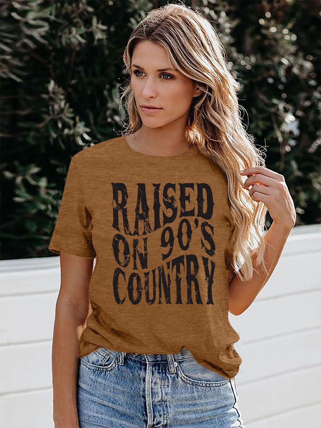Raised on 90s Country Shirt Womens: Country Concert Outfit Country Music Tshirt Vintage Graphic Short Sleeve Tees
