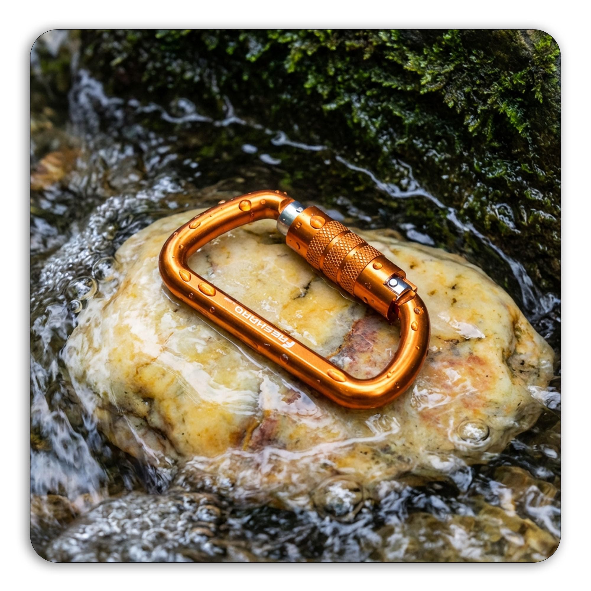 FresKaro 3inch 12kN-2698lbs Auto Locking Carabiner Clips, Solid D Shape, Heavy Duty 7075 Aluminum, Lightweight 1.09oz, Rust Proof, for Hammock, Hiking, Dog Leash, Keychain etc., Multi-Colors