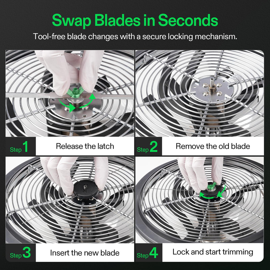VIVOSUN 13 inch Bud Leaf Bowl Trimmer- Clear Visibility Dome, Sharp Stainless Steel Blades for Spin Cut & Solid Metal Gear Box, Hand Pruner Included (Upgraded Version)