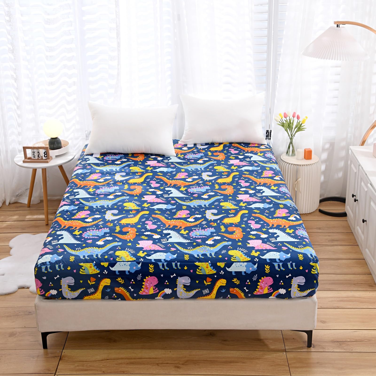 Bedding Fitted Sheet with Deep Pocket,3D Pattern Printed Fabric Bed Sheets (Black Butterfly,Twin)