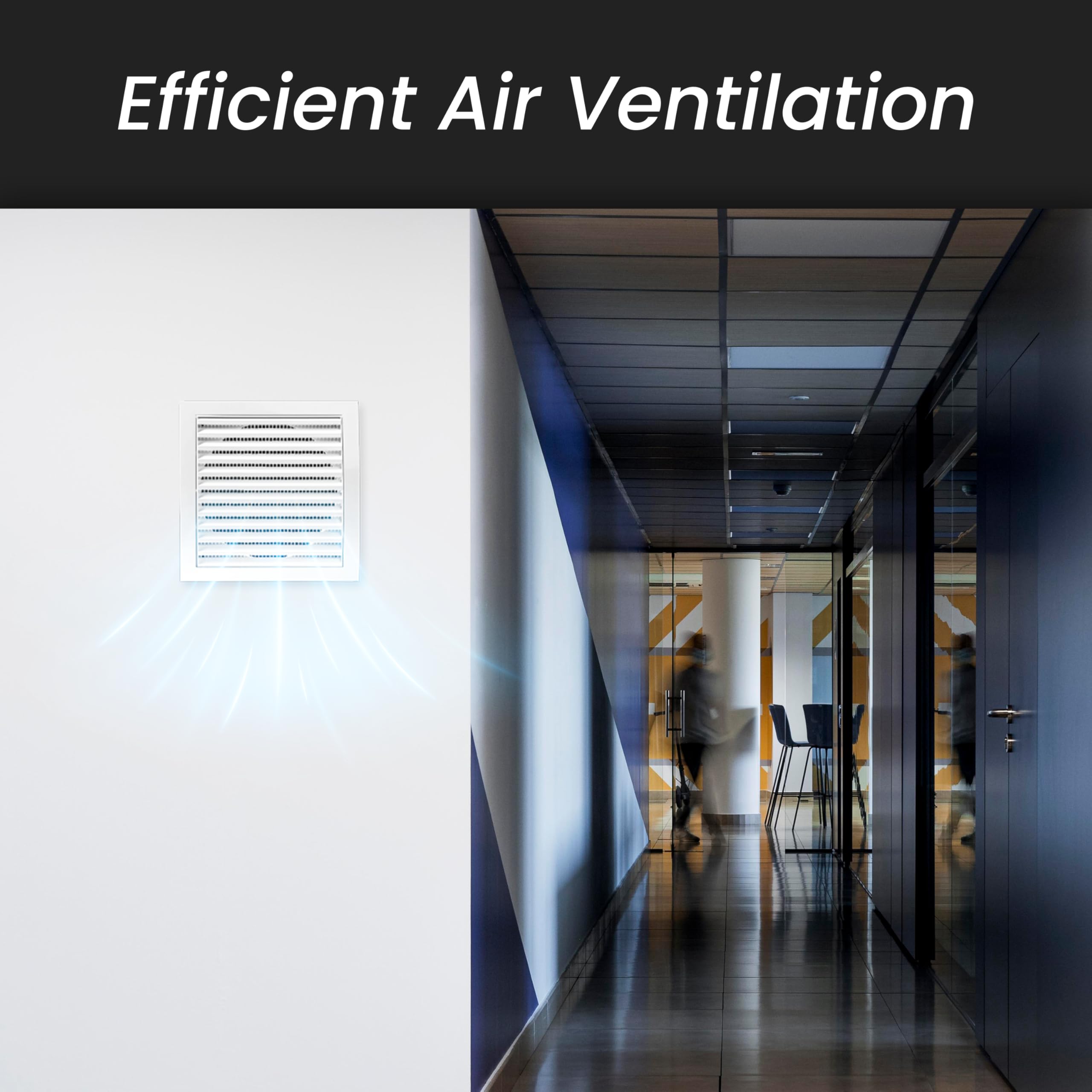 Repa Market 4 Inch Anthracite Dryer Vent Hood/Duct Cover for Walls or Ceiling/ABS Plastic Louvered Air Grille with Built-In Mesh Screen/Exhaust and Dryer Vent Covers for Indoor & Outdoor Use