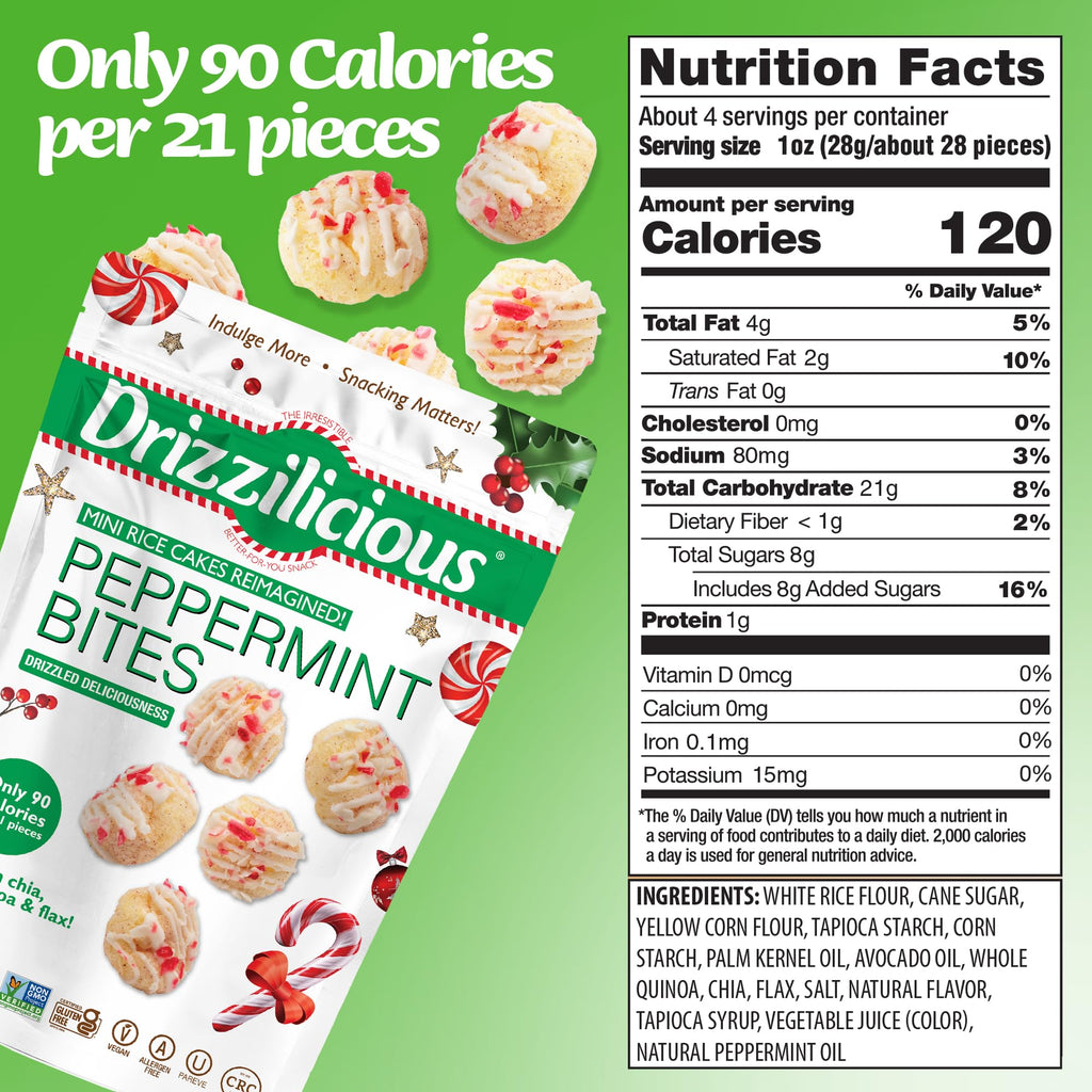 Drizzilicious Mini Flavored Rice Cakes - Rice Crisps, Healthy Snack for Adults and Kids, Vegan, Gluten Free Snack, 90 Calories Per 21 Pieces, S'mores & Cinnamon Swirl - 4 oz (Pack of 6)