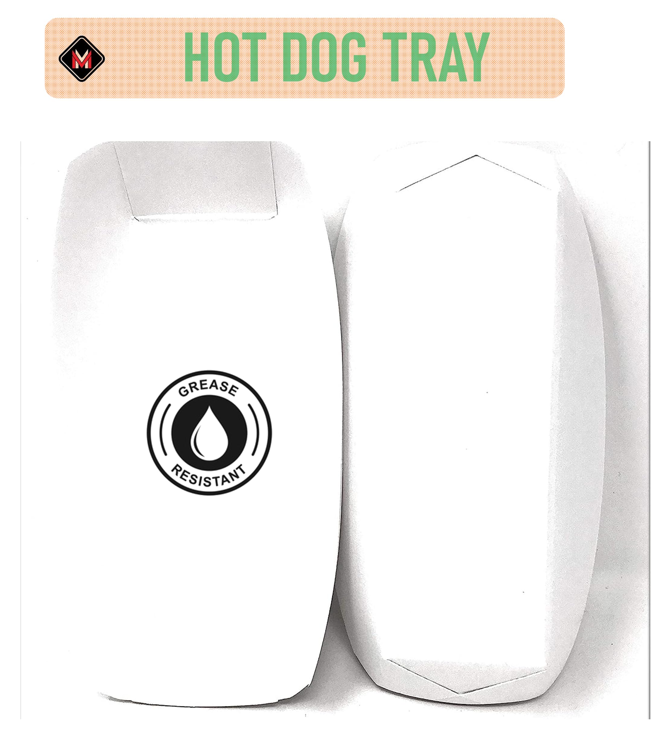Mr Miracle 7 Inch Paper Hot Dog Tray in Kraft Paper. Pack of 25. Disposable, Recyclable and Fully Biodegradable. Made in USA