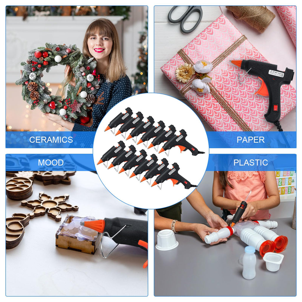 Zhengmy 6 Pcs Mini Glue Gun Crafts Hot Melt Guns Low Temp Glue with Burn Protection Fast Preheating and Easy Squeeze Trigger for School DIY Arts Class Projects Home Quick Repairs, 20 W (Multicolor)