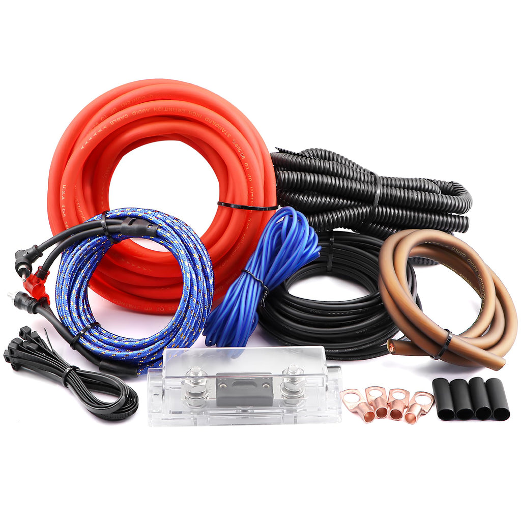0 Gauge Amp Wiring Kit,3000 Watt Amplifier Sub Installation Kit Make Connections and Brings Power to Your Radio,Subwoofers and Speakers