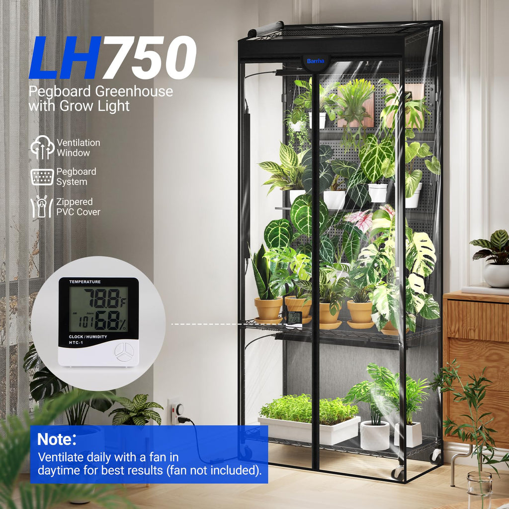 CX2 Plant Stand with Grow Lights for Indoor Plants, 6-Tier Metal Plant Shelf Display Rack with 2FT 150W Full Spectrum Plant Light, 3 Adjustable Spectrum, Timer, for Growing, 29.5x13.8x71IN