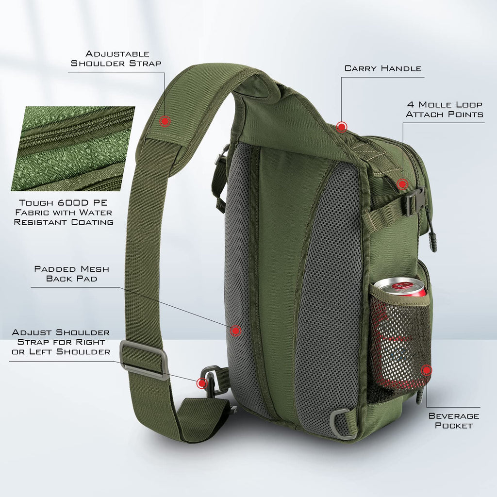 KastKing BlowBak Tactical Sling Tackle Bag-Lightweight Fishing Backpack Storge Fishing Gear and Equipment,Gift for Men