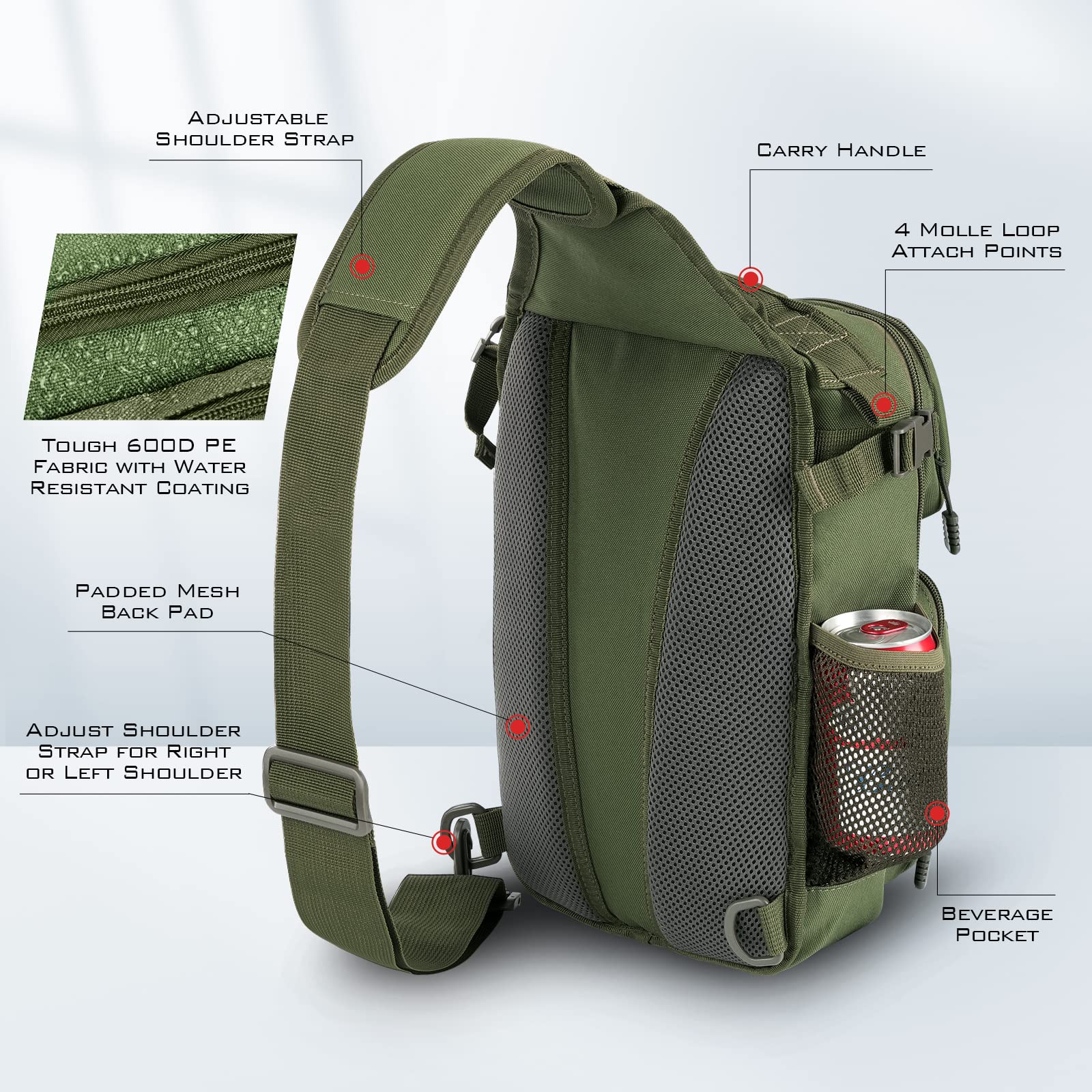 KastKing BlowBak Tactical Sling Tackle Bag-Lightweight Fishing Backpack Storge Fishing Gear and Equipment,Gift for Men