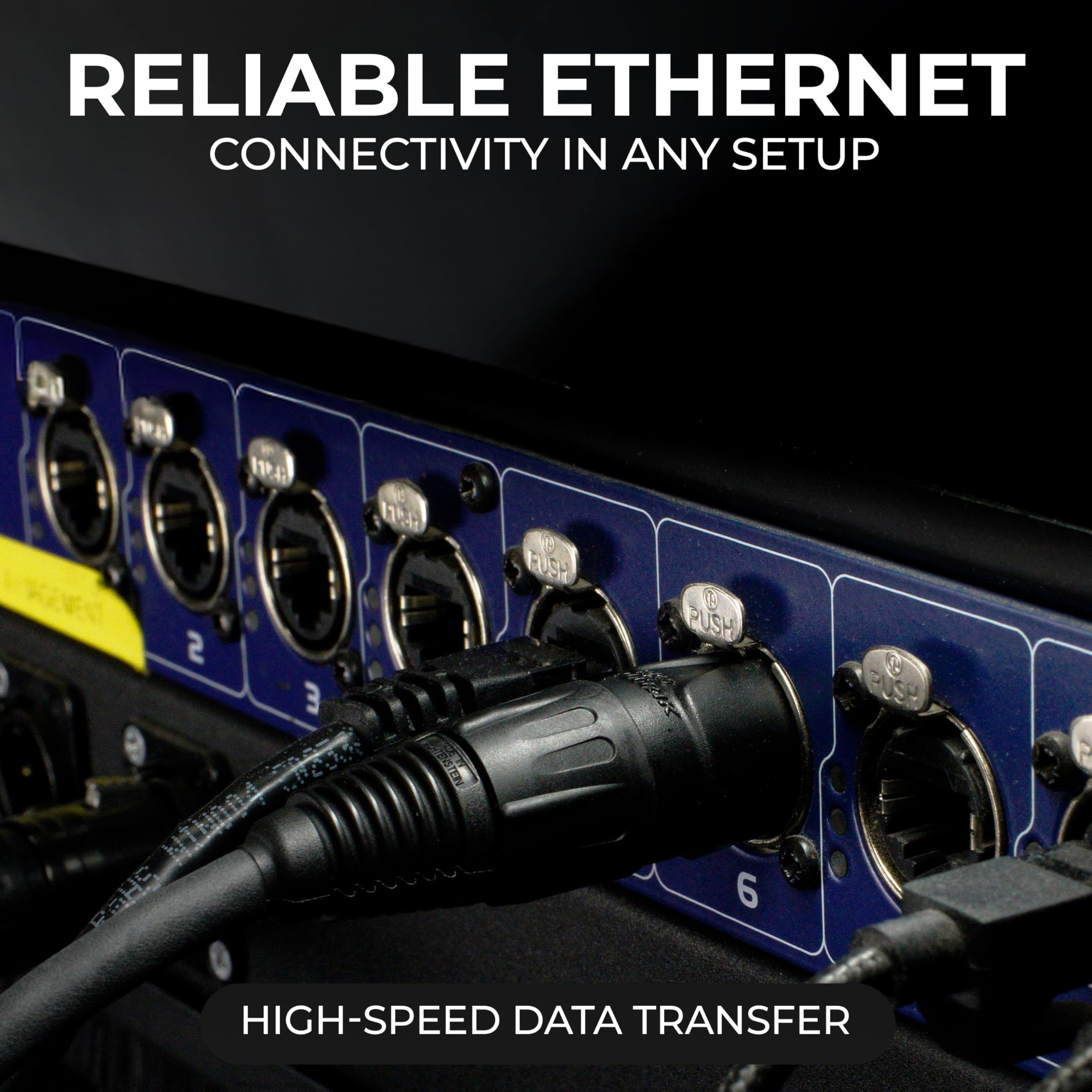 Sound Tools SuperCAT Professional Grade Shielded CAT5e etherCON Cable – High-Speed Ethernet Cable with 6Gbps Data Transfer – Flexible Polyurethane Jacket & Neutrik Connectors (3 feet, Black)