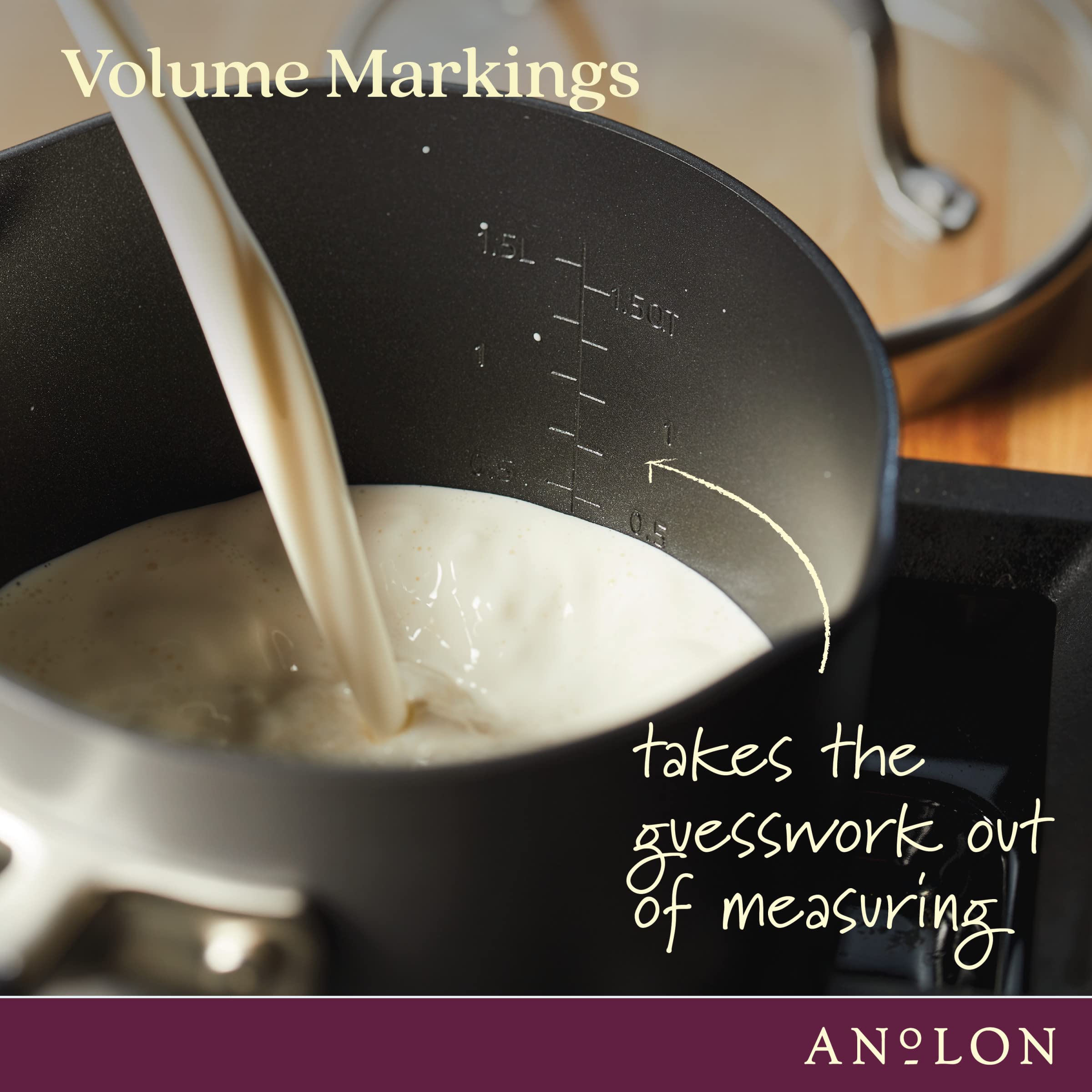 Anolon Advanced Home Hard Anodized Nonstick Sauce Pan/Saucepan with Straining and Lid, 2 Quart (2 Qt Straining Saucepan, Indigo)