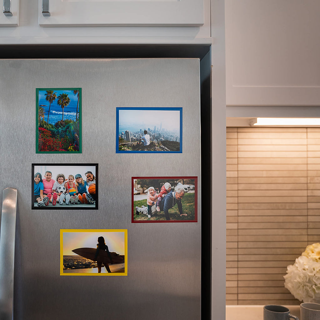 Magtech Magnetic Photo Pocket Picture Frame, White, Holds 2.5 x 3.5 Inches Photos, 10 Pack, Made in the USA (12310)