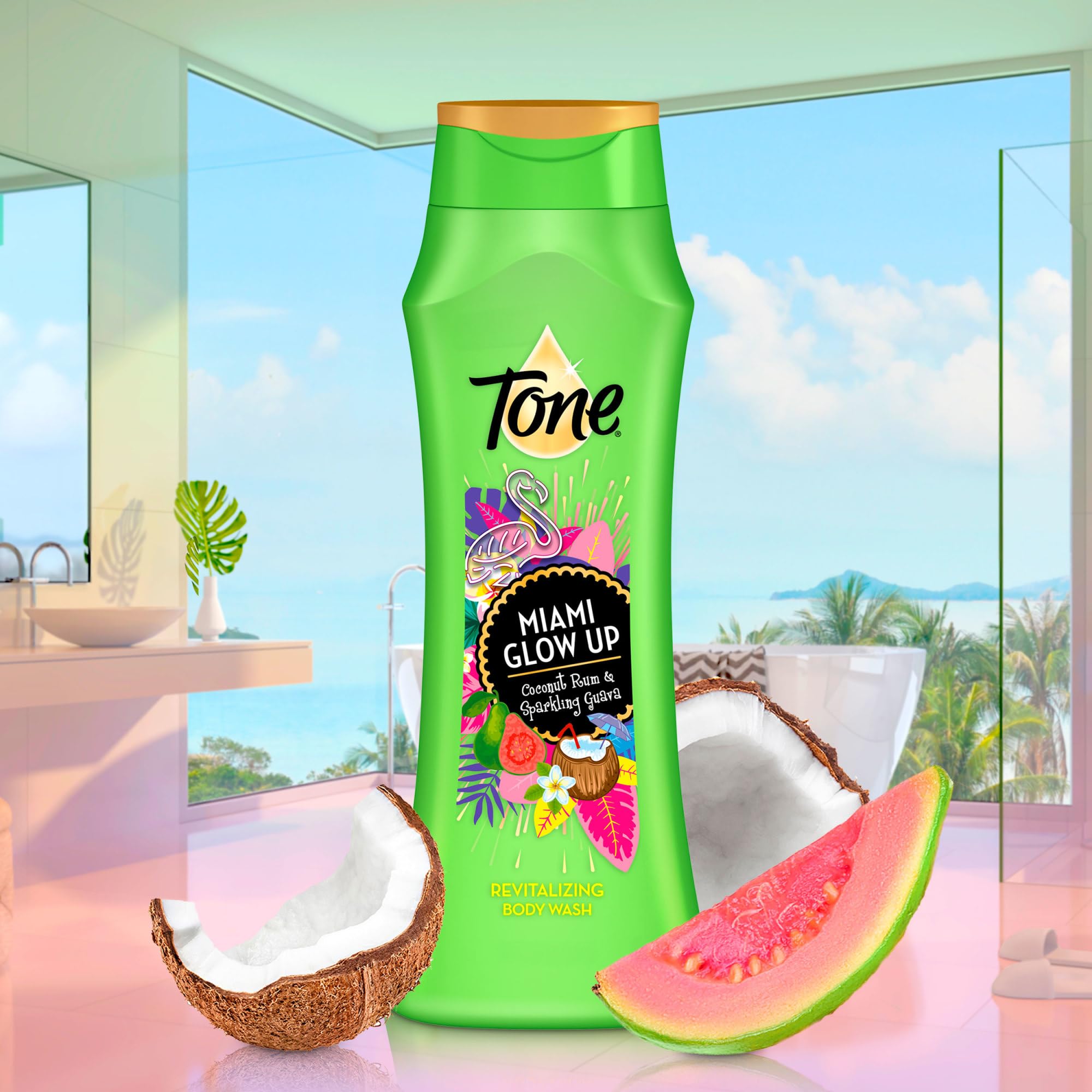 Tone Body Wash, Island Vibes, 16 fl oz (Pack of 6) | Tone Body Wash, Island Vibes Tropical Scent, 16 fl oz, Pack of 6