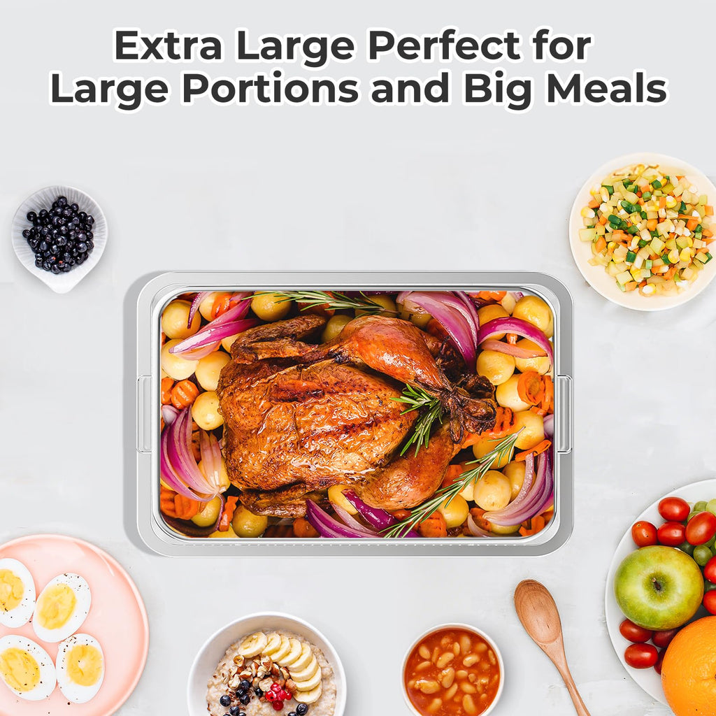 Air Fryer Basket for Oven, Large14.88"×10.98"Air Fryer Pans for Convection Oven with 30 Sheet Parchment Papers, THORSES Non-Stick Stainless Steel Air Fryer Basket and Tray for Multi Cooking - Black