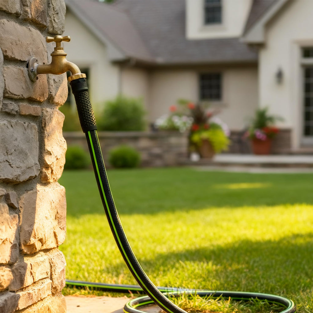 Worth Leader Short Garden Hose 3/4 in. x 2 ft. - Heavy Duty Lightweight PVC Water Hose - Flexible, No Kink, Leakproof, Male to Female Fittings - 200PSI Work & 500PSI Burst, for Lawn & Commercial Use
