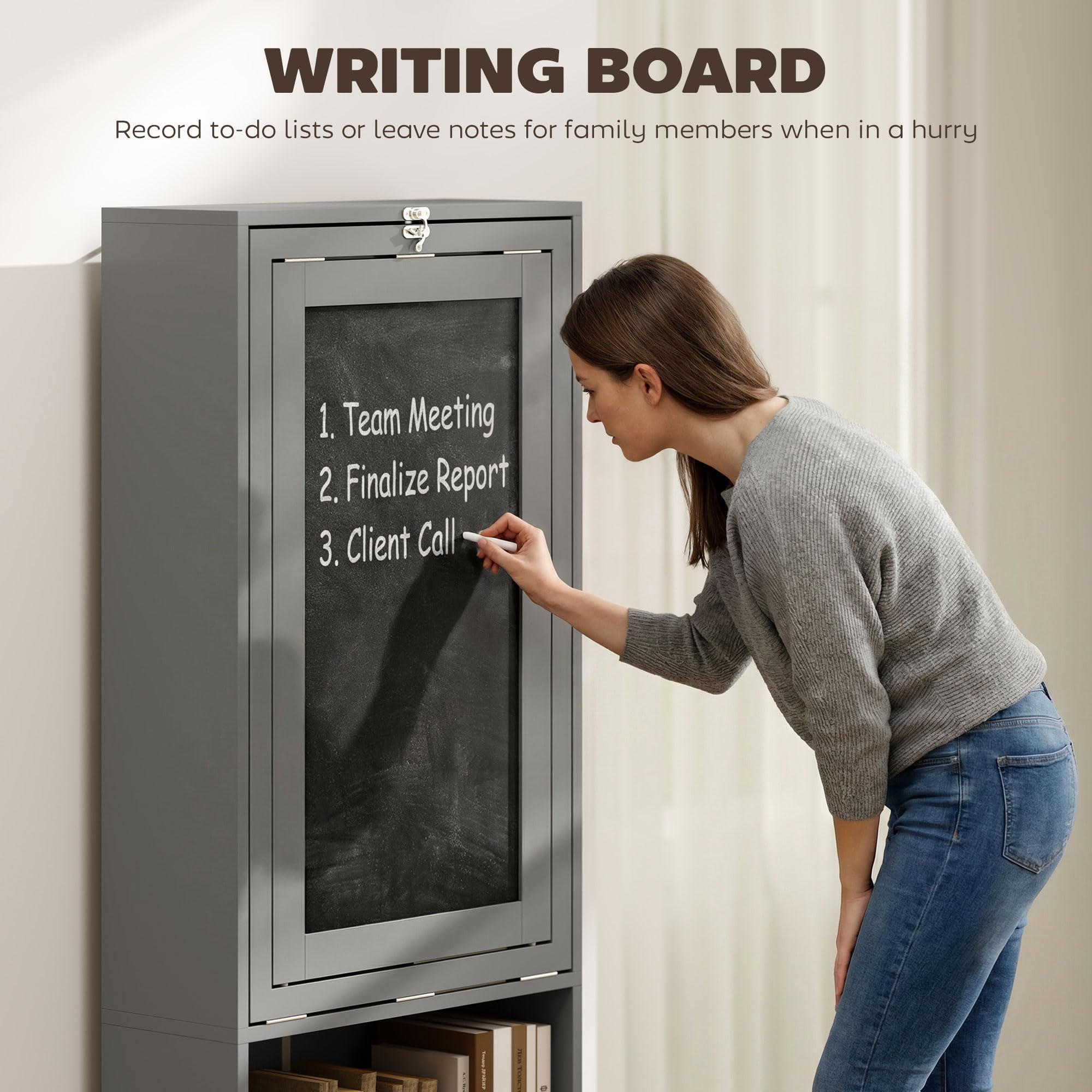 HOMCOM Foldable Convertible Writing Table, Wall Mounted Space-Saving Computer Desk with Chalkboard and Storage Shelves for Small Spaces, Home Office, Bedroom, Dorm, Apartment, Black
