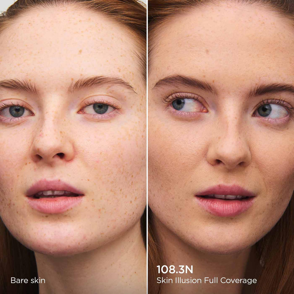 Clarins Skin Illusion Longwear Full Coverage Foundation|Luminous Matte Finish|24H Hold and 24H Hydration|Natural Looking|Transfer, Sweat and Smudge Proof| Contains Hyaluronic Acid|1 Fl Oz