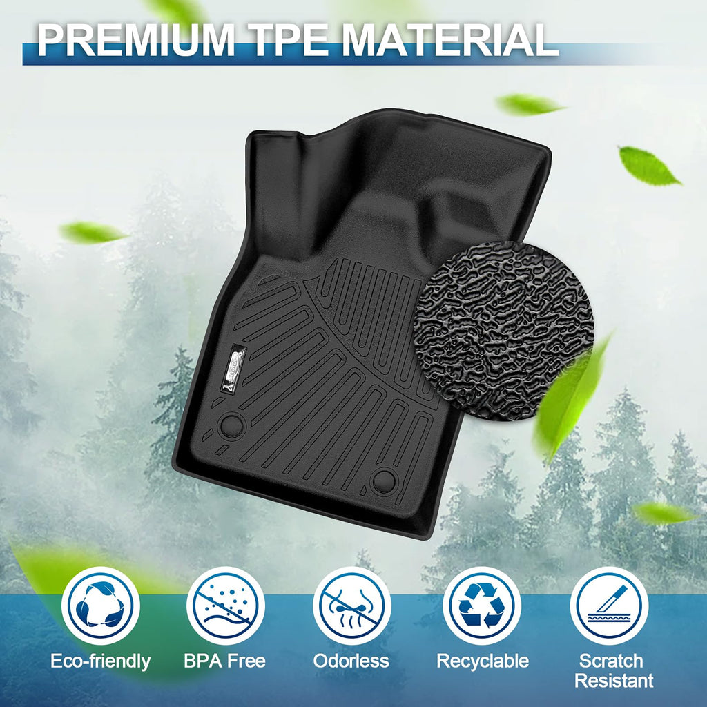 PELEUS Floor Mats for Toyota 4Runner 2003-2009 (4th Gen), All Weather Custom Fit Car Mats & Cargo Liner Set, Odorless TPE Heavy Duty Protection Accessories, Black (Only 5-Seat Models)