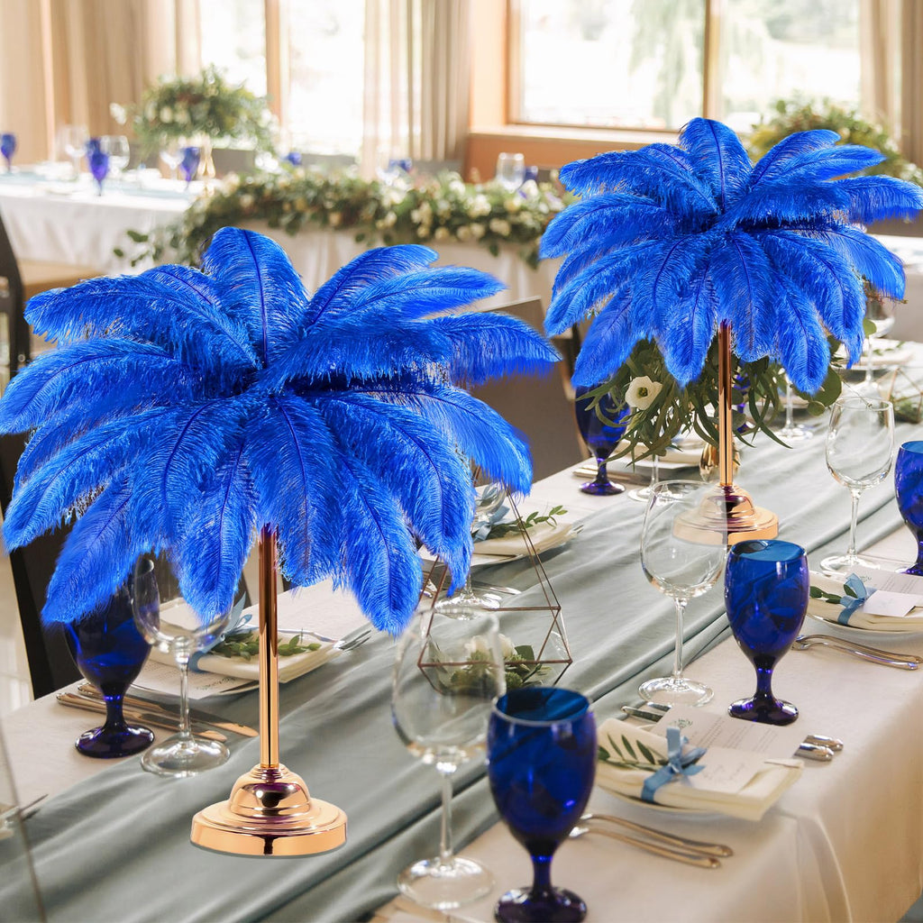 Retrowavy 50 Pcs 14-16 Inches Large Natural Ostrich Feathers Bulk for Centerpieces for Wedding Party Centerpieces Home Decoration Flower Arrangement (Black)