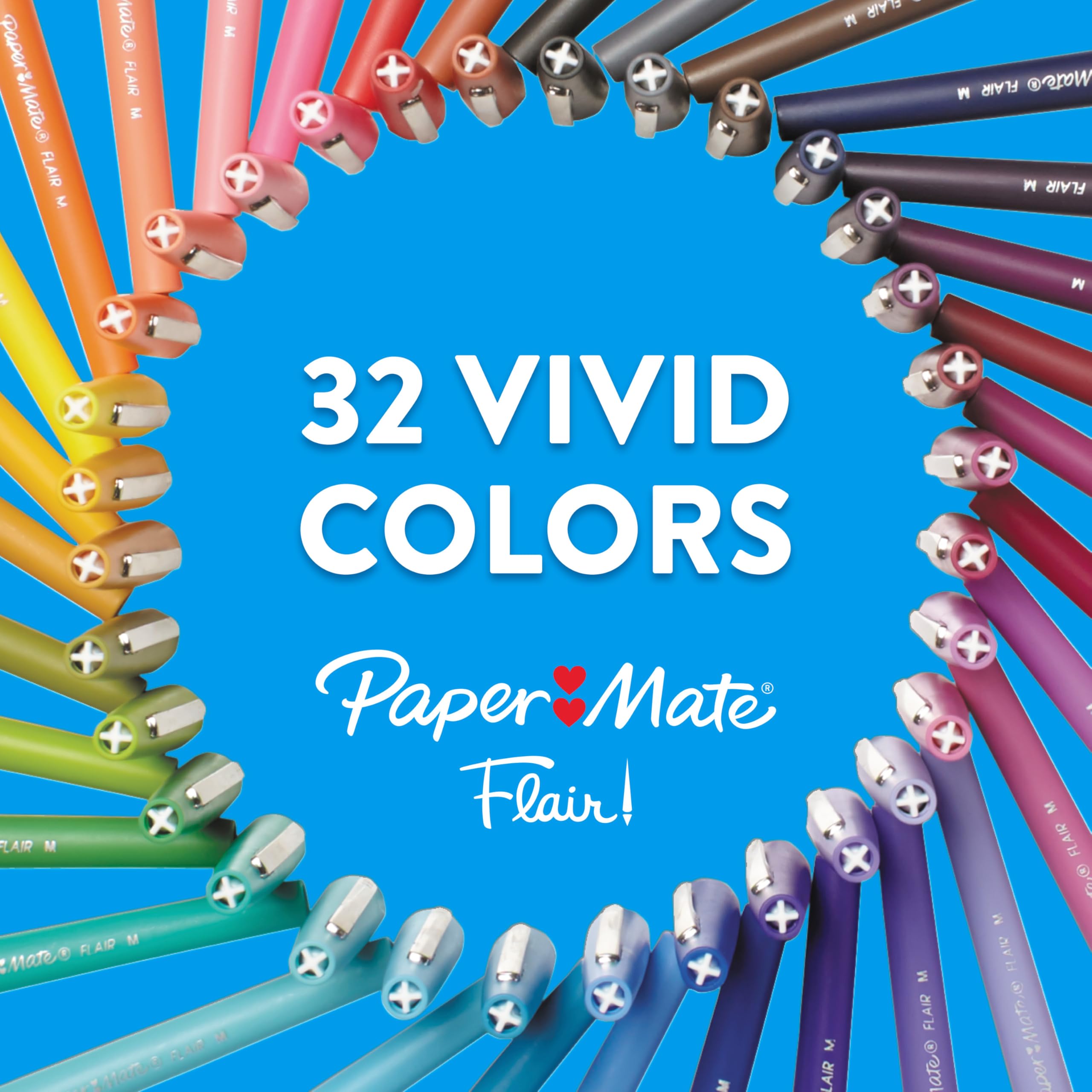 Paper Mate Flair Felt Tip Pens, Medium Point (0.7mm), Black, 36 Count - Office Supplies