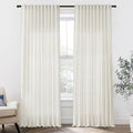 XTMYI 54 Inch Length Sheer Curtains 2 Panels Set for Bathroom,Linen Cotton Semi Privacy Boho Short Curtains for Kitchen Window Bedroom Living Room,40x54 in Long,Cream Ivory Off White