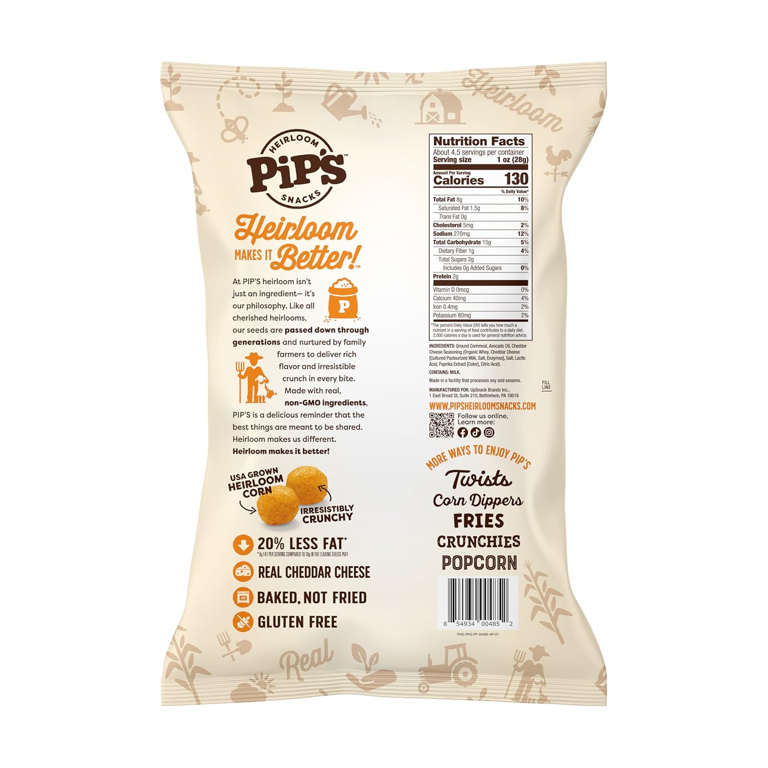 Heirloom Cheddar Cheese Balls by Pipcorn, 4.5 Oz