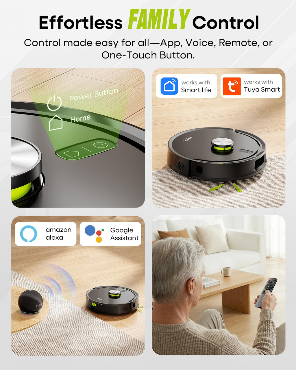 MONSGA Robot Vacuum and Mop, 90 Days Self-Emptying Robotic Vacuum, 8000Pa Suction, Dual Anti-Tangle, LiDAR Navigation, Self-Charging, WiFi/App/Alexa Control, Vacuums for Pet Hair Carpet Hard Floor