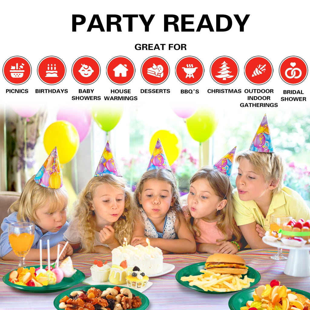 50 Pcs Black Plastic Plates, 10 Inch Black Plates, Black Party Plates Disposable for Birthday Weddings Fathers Day World Cup