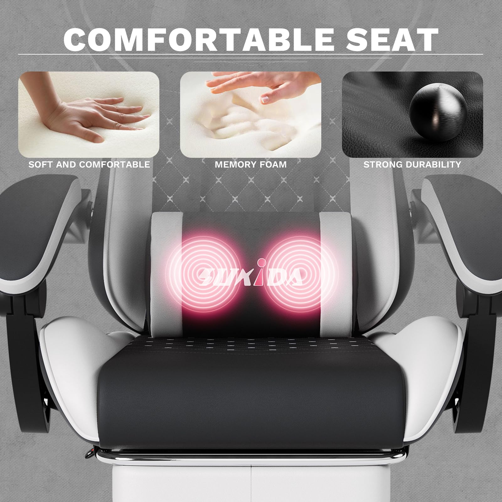 Ergonomic Video Gamer Chairs Gaming Computer Chair Gamer Chairs for Adults Massage Lumbar Support Swivel Height Adjustable Headrest Backrest